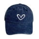 thumbnail image 4 of Gorra de béisbol clásica con visera y corazón bordado, informal, para cumpleaños Azul Marino B, 4 of 9