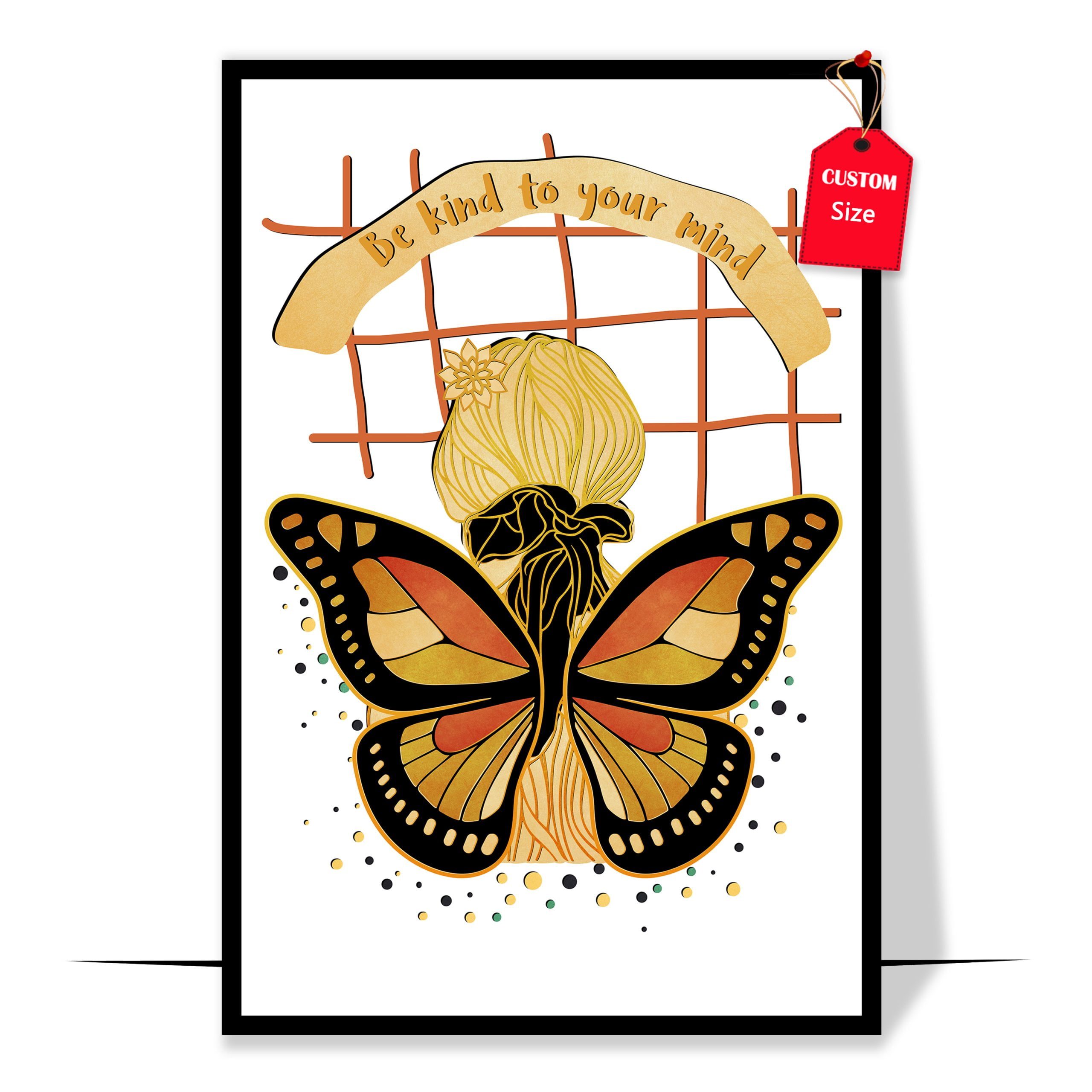 LOLUIS I Accept and Honor Where I Am Poster, Positive Affirmation Poster,  Therapist Office Decor (Unframed 16
