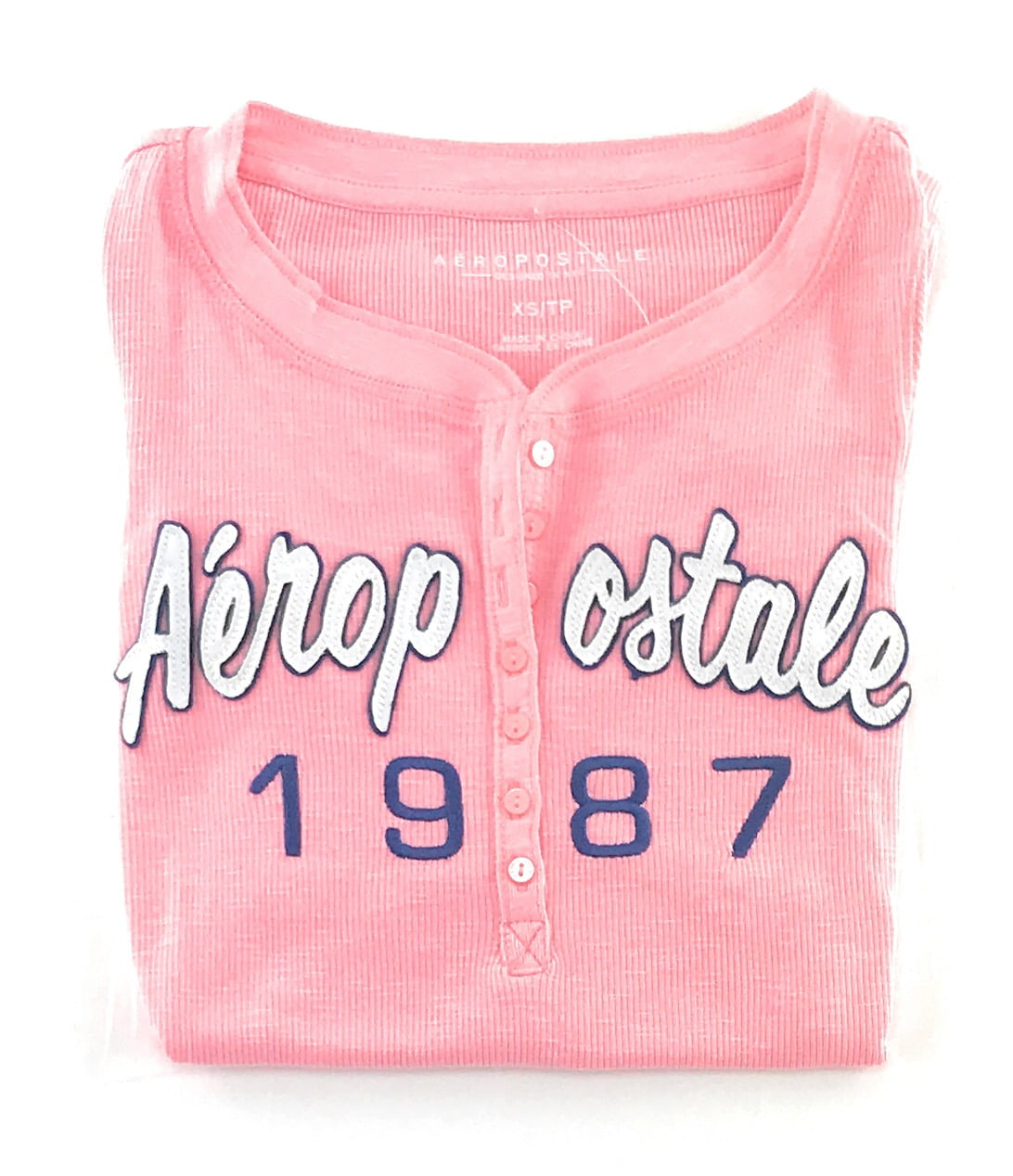 Aeropostale Womens Long Sleeve Henley Shirt