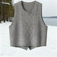 thumbnail image 5 of Iyufng Sweater Vest Women Cable Knit Vintage Sleeveless Crewneck Knitwear Casual Fashion Solid Color Lightweight Knitted Pullover Tank Tops Fall Winter Gray, 5 of 7