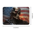 thumbnail image 3 of Fotbe Extra Durable Door Mat - Dirt Trapping Outdoor Welcome Mats - Non-Slip Outdoor Door Mats - Low Profile Front Door Mat - Indoor (16" x 24", Cyberpunk Skull American Flag ), 3 of 8