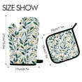 thumbnail image 2 of Yayeee Oven Mitts and Pot Holder Set of 2 Heat Resistant Kitchen Gloves Baking Hot Pad, Darker Leafy Pattern, 2 of 5