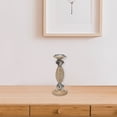thumbnail image 2 of Maison Concepts Oval Raffia Metal Pillar Candlestick (Multi) 5" X 5" X 13.25", 2 of 3