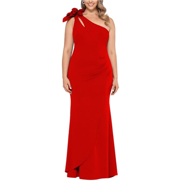 XSCAPE Womens Flower Gown Dress red 22W