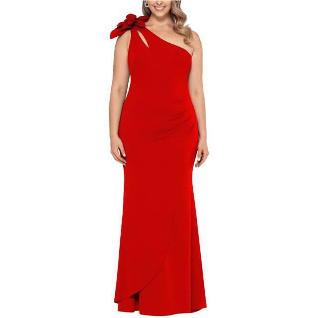 XSCAPE Womens Flower Gown Dress red 22W
