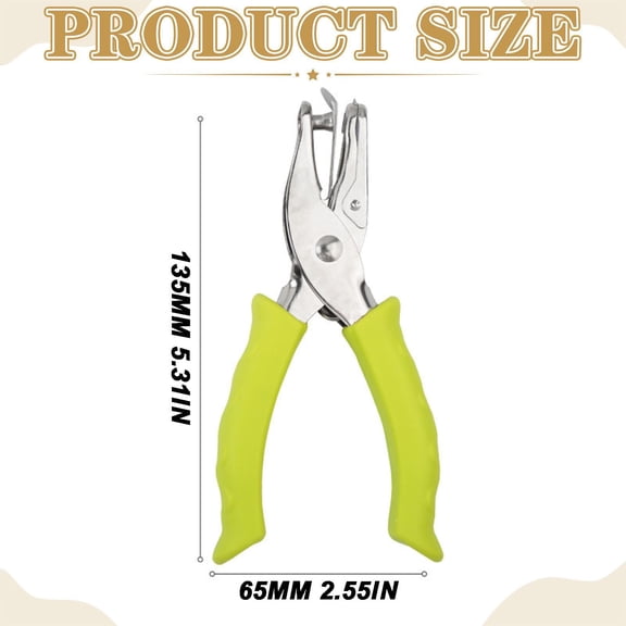 Clearance Under $1.59! 1PC Single-Hole Paper Punch, Metal Handheld Hole Puncher with Soft Handle, Metal, for Crafts & Office, (14*7cm, Yellow)