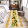 thumbnail image 4 of 2'x6' Rug Runners for Hallways Kitchen, Sunflower Yellow Non Slip Entryway Beside Floor Carpet Runner, Retro Southwest Country Plant Leaf Floral Washable Laundry Room Bedroom Throw Rugs Mat, 4 of 8