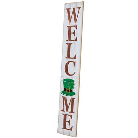 vertical multi season wooden welcome sign decor with magnetic backing seasonal outdoor home decoration for front porch door wall 46 x 8