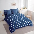 thumbnail image 2 of Manfei Boho Stars 7 Pieces Full Size Bedding Sets,Playful Design Full Size Bed in a Bag,Navy White,Navy Blue Reversible, 2 of 7