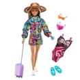 thumbnail image 1 of Barbie Travel Playset con fashionistas Travel Doll (11.5 en morena) y scooter, mascota Pu Barbie Barbie, 1 of 6