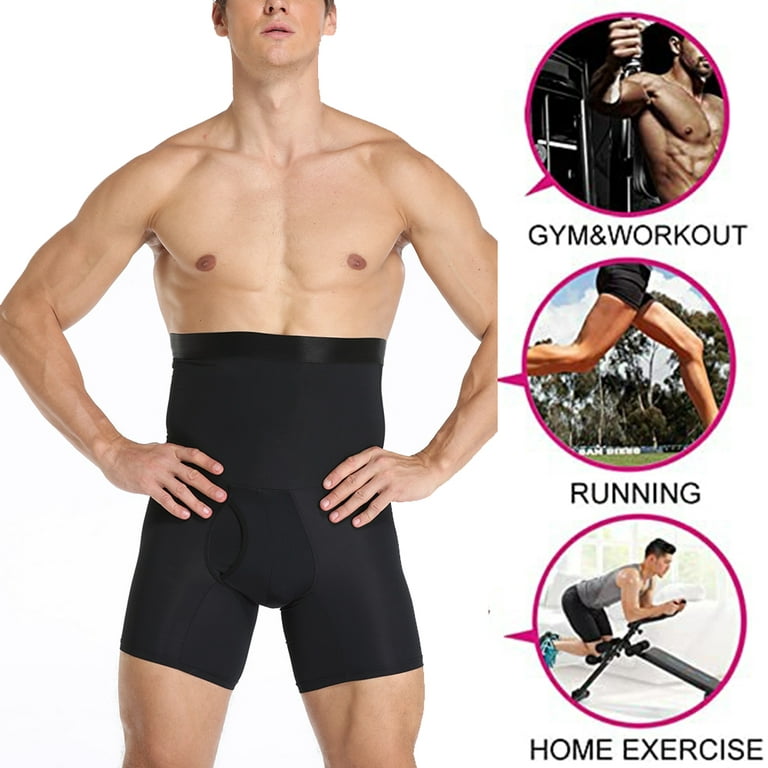 Men's Tummy Control Shapewear Shorts High Waist Slimming Anti-Curling Underwear  Body Shaper Seamless Boxer Brief 