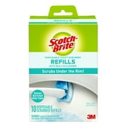Disposable Toilet Scrubber Refill, Blue/white, 10/pack | Bundle of 5 Packs