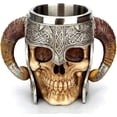 thumbnail image 1 of Stainless Steel Skull Mug Viking Skeleton Drinking Mug Resin Beer Mug Coffee Mug Tea Mug Tea Cup Halloween Bar Drinkware Gift, Drinking Mug Office Dri, 1 of 5