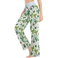 thumbnail image 2 of FREEAMG Womens Gilrs Stylish Pattren Comfy Drawstring Lounge Pajama Pants Wide Leg Sleepwear Bottom, 2 of 6