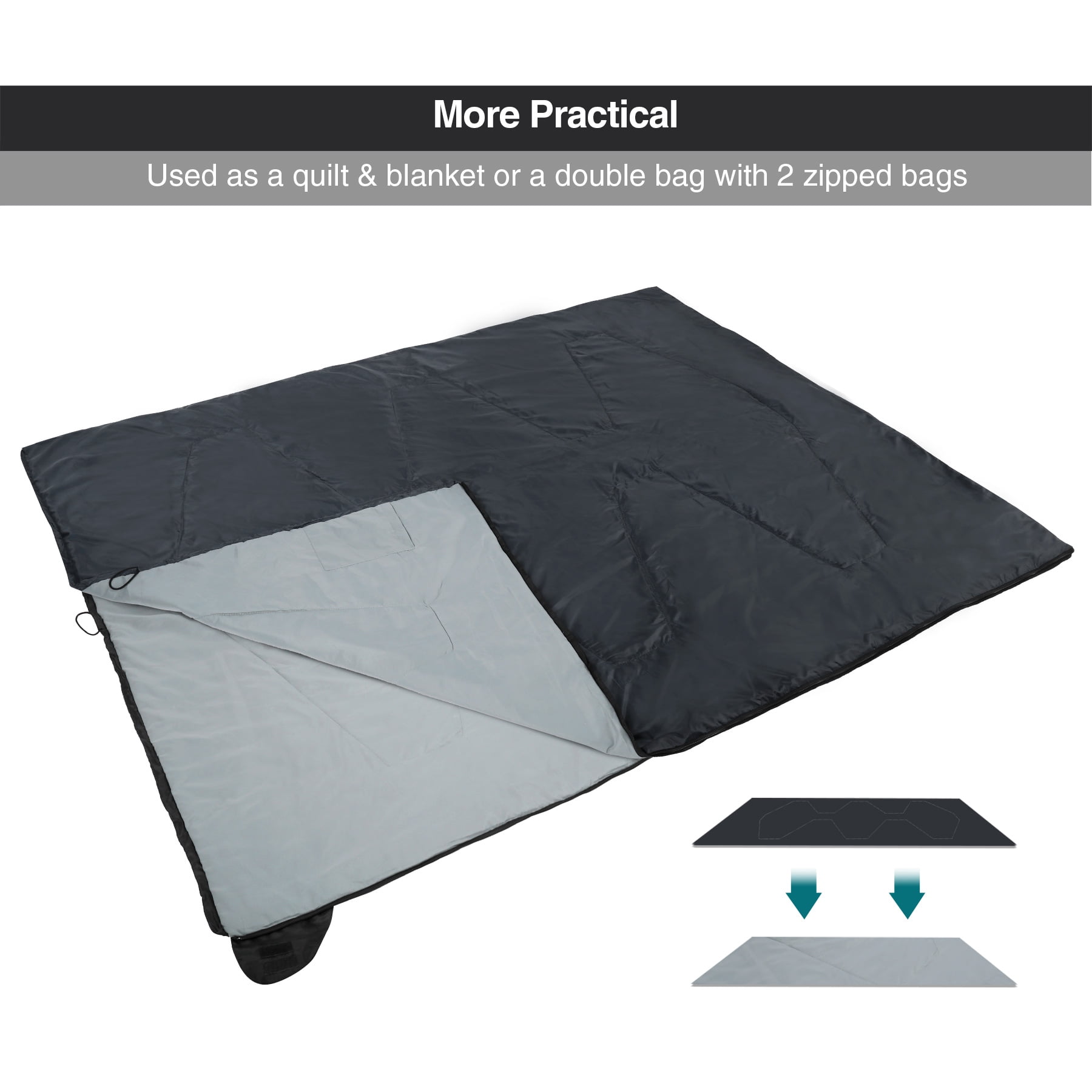 REDCAMP Ultra Light Weight Sleeping Bags for Adults, Zippered Compact Summer Sleeping Bags with Compression Sack for Backpacking Camping Hiking Travel, Black
