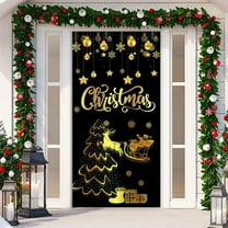 kladzum Merry Christmas Door Cover 72.8"x35.4" Printed Door Curtain Exquisite Background Door Covers Hanging Fabric Christmas Decorations Winter Holiday Gifts