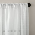 thumbnail image 4 of Clean Window Textured Slub Stripe Anti-Dust Curtain Panel,52" x 84", White, 4 of 9