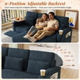 thumbnail image 6 of Muumblus 3-in-1 Convertible Sectional Sleeper Sofa with Recliner, Side Table & USB, 3-Seater Pull Out Couch Bed for Living Room, Blue Chenille, 6 of 9