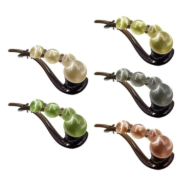 Elegante pinza para el pelo con perlas y diamantes de imitación, ideal para cabello grueso, accesorio versátil y elegante, sujeción segura, ligera y portátil, disponible en varios colores.