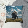 thumbnail image 2 of Leisuo Throw Pillows Cover Buffalo Front White Animals Animal Wildlife Farm Profile Cushion Case white, 2 of 5