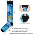 thumbnail image 3 of Coolnut Blue Flowers Compression Socks Women Men Knee High Stockings 1Pair for Sports, Running, Travel35 Gift, 3 of 7