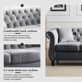 thumbnail image 5 of 2 Piece 3-Seater Velvet Chesterfield Sofa for Living Room, 80" Tufted Sofa Set with 4 Pillows, Curved Backrest Rolled Arms, Grey, 5 of 8