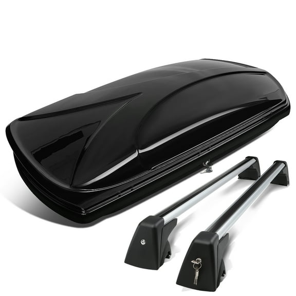 DNA Motoring PT-ZTL-8134-BK For 2010 to 2015 BMW X1 Roof Top Aluminum Side Rail Cross Bar   Dual Side Opening Cargo Box Storage Luggage Carrier w/ Keys 11 12 13 14