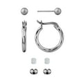 thumbnail image 3 of Brilliance Fine Jewelry Sterling Silver Ball Stud and Hoop Earring Set, 3 of 3