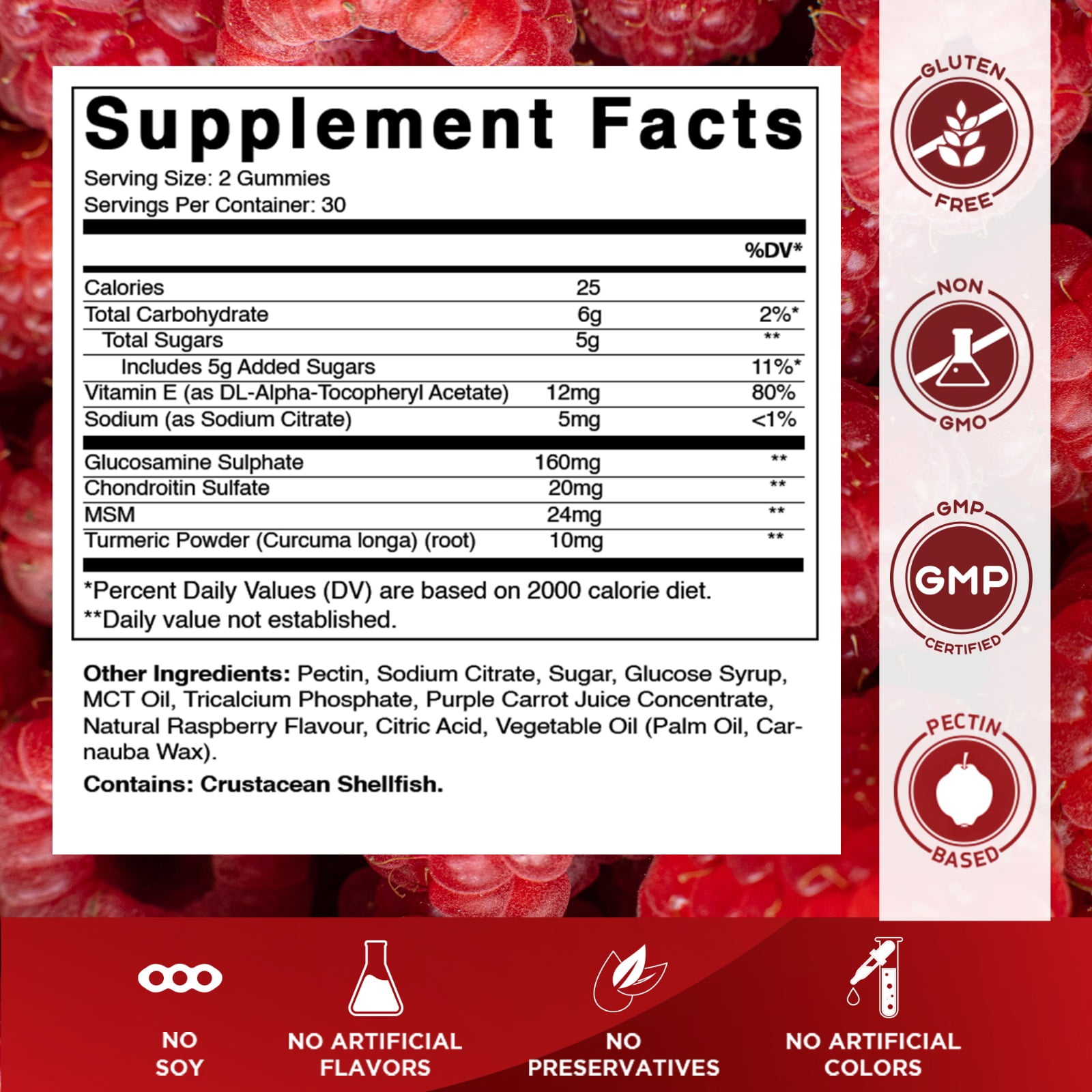 2 Pack Vitamatic Glucosamine Chondroitin Gummies with MSM & Vitamin E - Joint Support - 60 Pectin Based Gummies