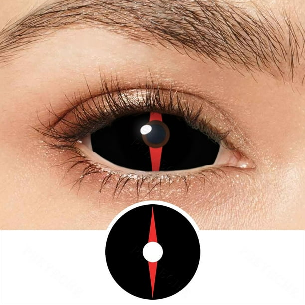 Lentes de contacto de Demon Sclera lentes de contacto de Ojos de vampiro Zombie para fiesta color negro 22MM
