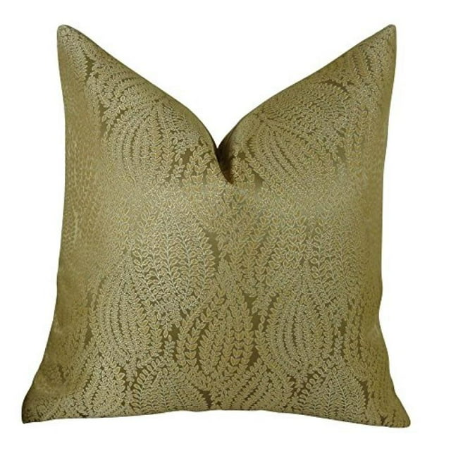 Plutus Leaf Pod Handmade Throw Pillow, (Double sided 20" x 20")