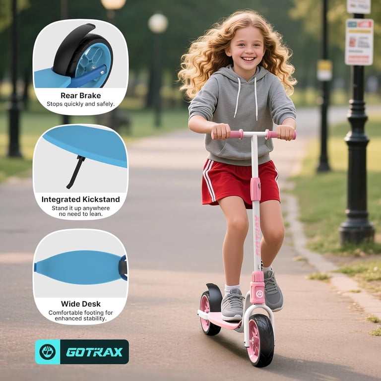GOTRAX KS8 Kids Kick Scooter, 8-inch Wheels, Adjustable Handlebar