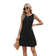 thumbnail image 2 of Vestido de Verano Sin Mangas para Mujer, Cuello Redondo, Volantes Escalonados, Lazo, Espalda Descubierta, Corte A, Fluido, Negro, Talla S, 2 of 10