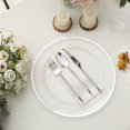 thumbnail image 6 of BalsaCircle 10 Clear Silver 12 in Round Heavy Duty Plastic Charger Plates Metallic Trim Party Events Decorations, 6 of 8