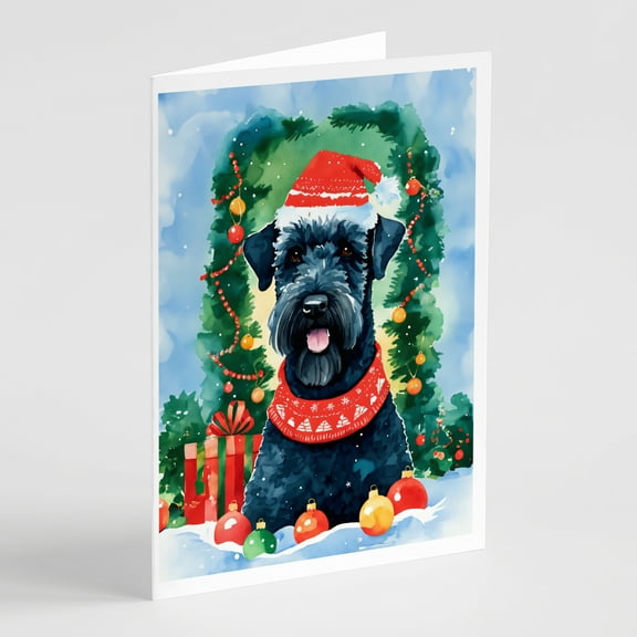 Kerry Blue Terrier Christmas Greeting Cards Pack of 8 7 in x 5 in