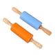 thumbnail image 1 of Mini rodillos, paquete de 2 rodillos con mango de madera para niños, rodillos de silicona antiadherentes para cocina casera, pastel para niños de 9 pulgadas Ormromra SNFLD1412, 1 of 8
