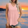 thumbnail image 4 of Brglopf Womens Eyelet Embroidery Tank Tops Sleeveless V-Neck Summer Vacation Beach Fashion Tees Shirts Comfy Casual Flowy Loose Blouse(Pink,XXL), 4 of 8