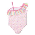 thumbnail image 2 of Wonder Nation Baby Toddler Girl Asymmetrical Polka Dot One-Piece Swimsuit, 2 of 3