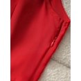 thumbnail image 5 of Elegant Red V-Neck Sleeveless A-Line Belted Dress For Women, 5 of 8