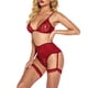 thumbnail image 5 of Conjunto de ropa interior con cinturón de liga sexy Advancent Rojo L XX000077-06, 5 of 7