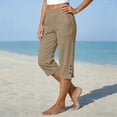 thumbnail image 6 of Axiiglly Cotton Linen Capris for Women Summer Straight Relaxed Fit Vacation Capri Pants with Pockets Trendy Boho Casual Pants, S-2XL, 6 of 6