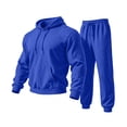 thumbnail image 6 of Zorvxlyn Mens Sweatsuits 2 Piece Set Fleece Oversized Sweatshirt Jogger Sweatpants Set Fall Winter Fuzzy Tracksuit Outfits Jogging Suit Hooded Set Blue S, 6 of 7