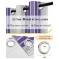 thumbnail image 6 of Purple Gray Stripes Blackout Curtains, Light Blocking Print Window Curtains, Modern Simple Abstract Vertical Lines Thermal Insulated Window Drapes for Living Room 2 Panels, 104"W x 52"L, 6 of 9