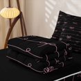 thumbnail image 5 of Homewish Cute Coquette Bowknot Zipper Full Size Comforter Sets with Fitted Sheet and 2 Pillowcases,Kawaii Bows Cute Bowtie Zipper Bedding Set For Girls Kids,Black Lightpink,Reversible,4 Pieces, 5 of 7