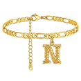 thumbnail image 1 of Boho Female Foot Chain 26 Letters Layer Hexagons Anklet Jewelry Anklet 26 Initial Anklet Bracelets For Women Letters Anklet Woven Bracelet Matching Rings Dinosaur Bracelet Upper Arm Sac Bracelet Wrap, 1 of 3