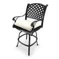 thumbnail image 2 of Jordan Manufacturing 17" x 19" Veranda Cream Solid Rectangular Outdoor Chair Pad Seat Cushion with Ties (2 Pack), 2 of 11