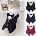 thumbnail image 1 of Meidiya Dog Shirt Puppy Pet Small Dog Striped Clothes,Elegant Stylish Suit Bow Tie Costume,Wedding Shirt Formal Tuxedo with Bow Tie,Dog Prince Wedding Bow Tie Suit, 1 of 8