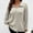 *Beige, variant on ClodeEU Women's Plus Size Turn Collar V Neck Ribbed Brushed Sweater,Long Sleeve Loose Top Black,Womens Plus XL