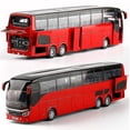 thumbnail image 1 of 1:32 Alloy Double Deck Bus Sound Light Metal Diecast Pull Back Simulation Luxury Sightseeing Bus Veh, 1 of 5