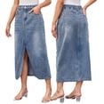 thumbnail image 4 of WOLLED Women's Denim Cargo Skirt Casual Semi-Elastic Denim Cargo Casual Skirt S-2XL, 4 of 9